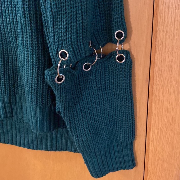 SEEK The Label Punk Rock Deconstructed Pullover Sweater Teal Size Medium - Picture 8 of 13